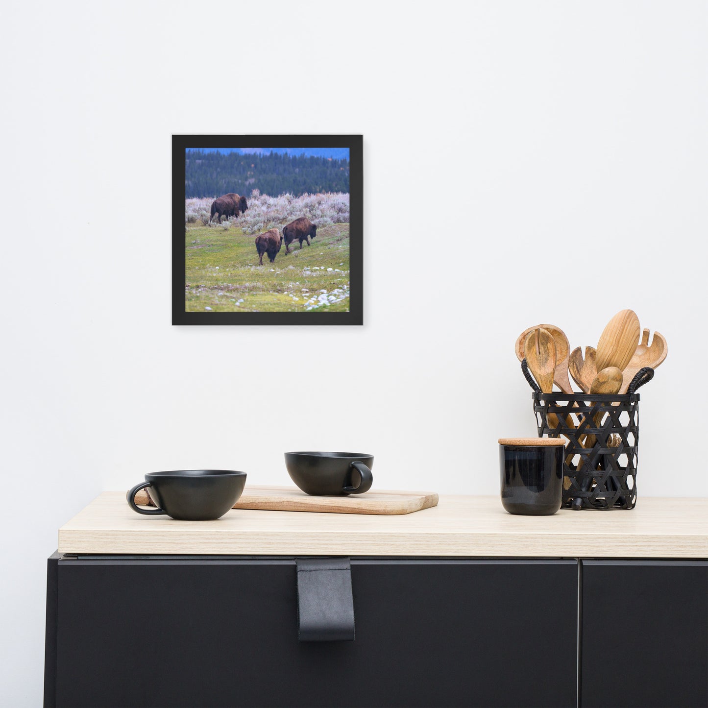 Yellowstone bison Framed poster