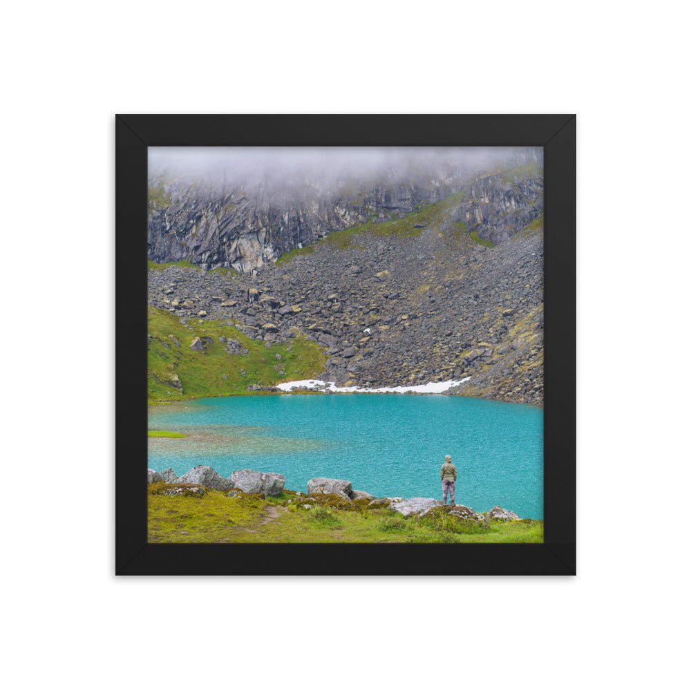 Mountain lake Alaska Framed poster