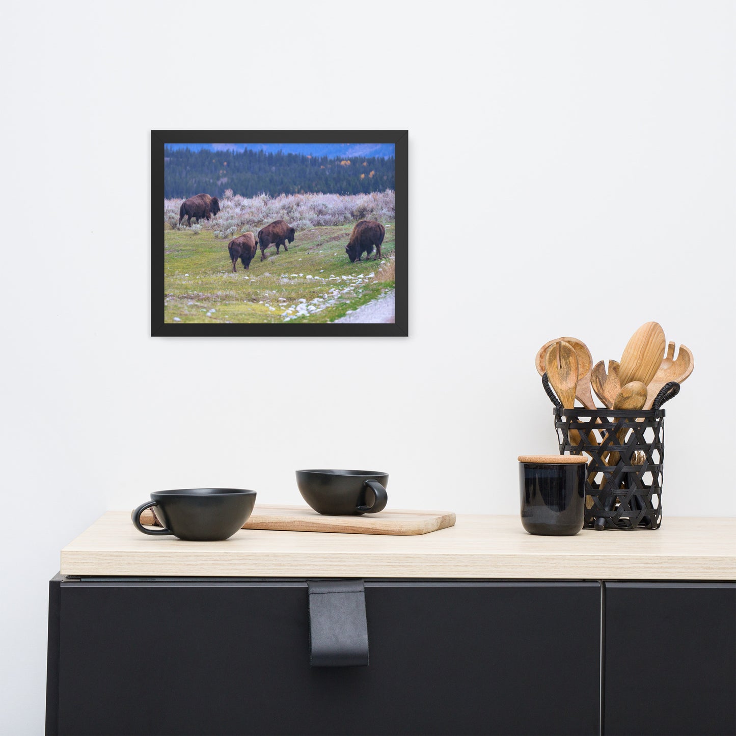 Yellowstone bison Framed poster