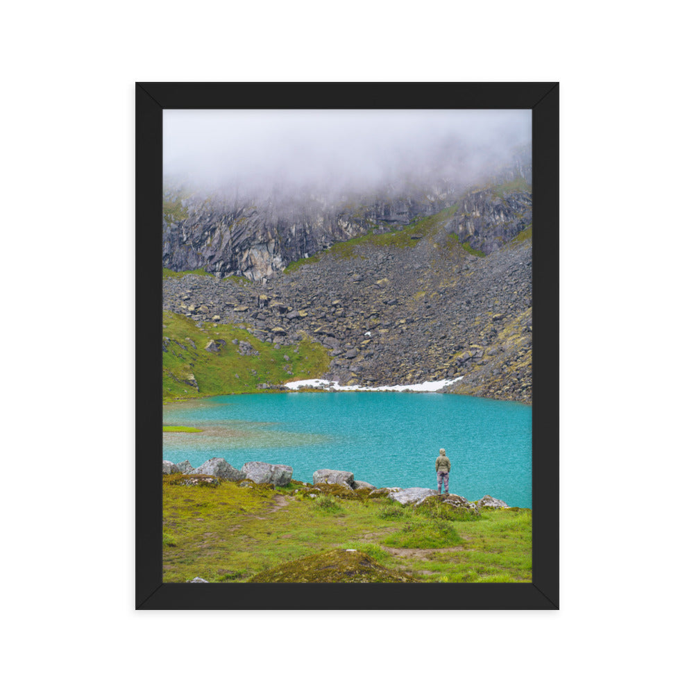 Mountain lake Alaska Framed poster