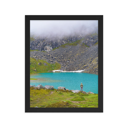 Mountain lake Alaska Framed poster