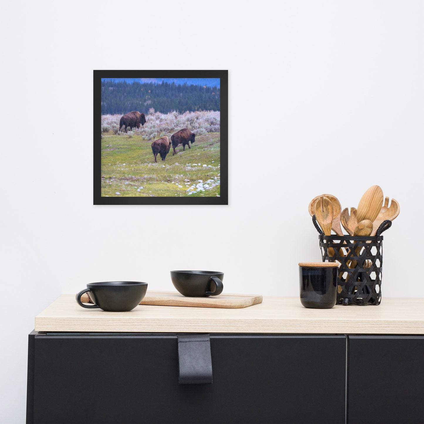 Yellowstone bison Framed poster