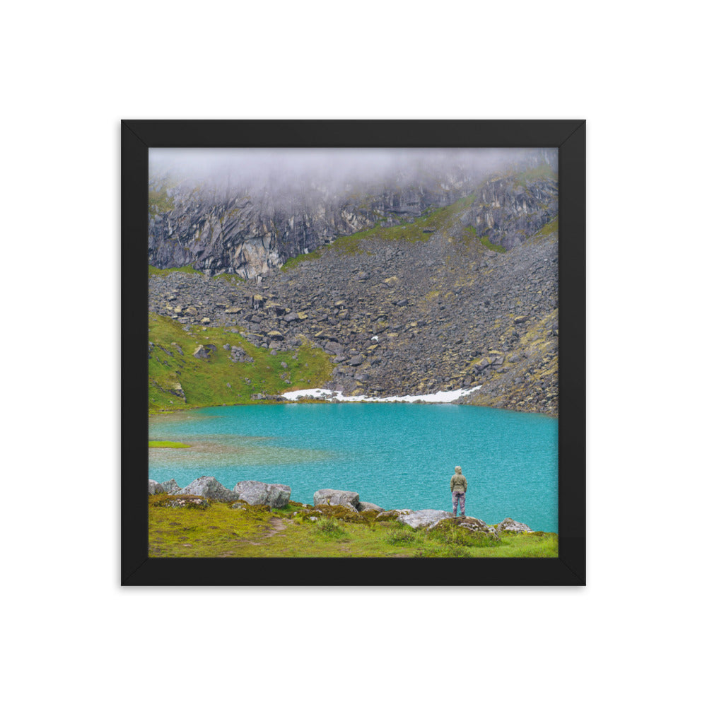 Mountain lake Alaska Framed poster