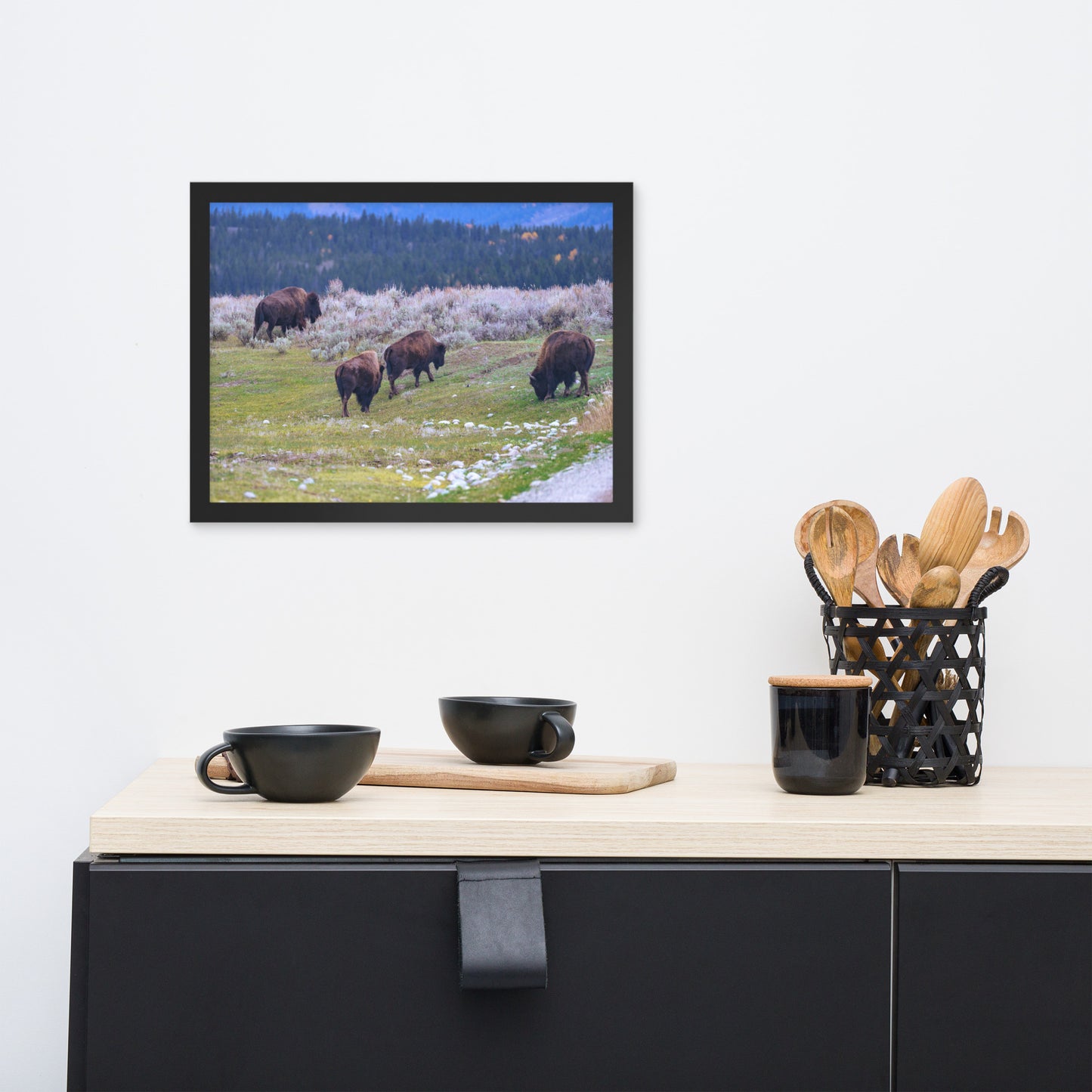 Yellowstone bison Framed poster