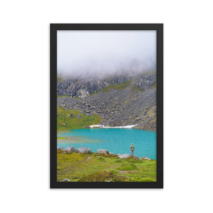 Mountain lake Alaska Framed poster