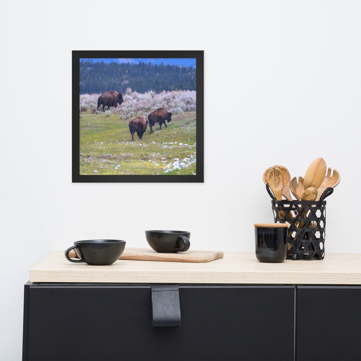 Yellowstone bison Framed poster