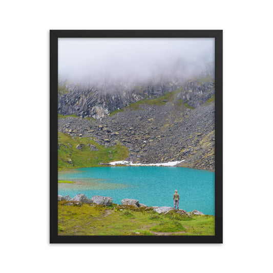 Mountain lake Alaska Framed poster