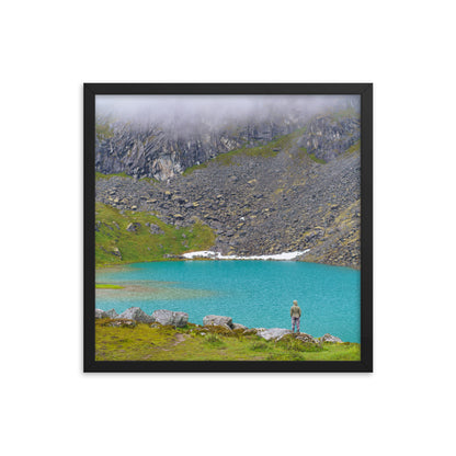 Mountain lake Alaska Framed poster