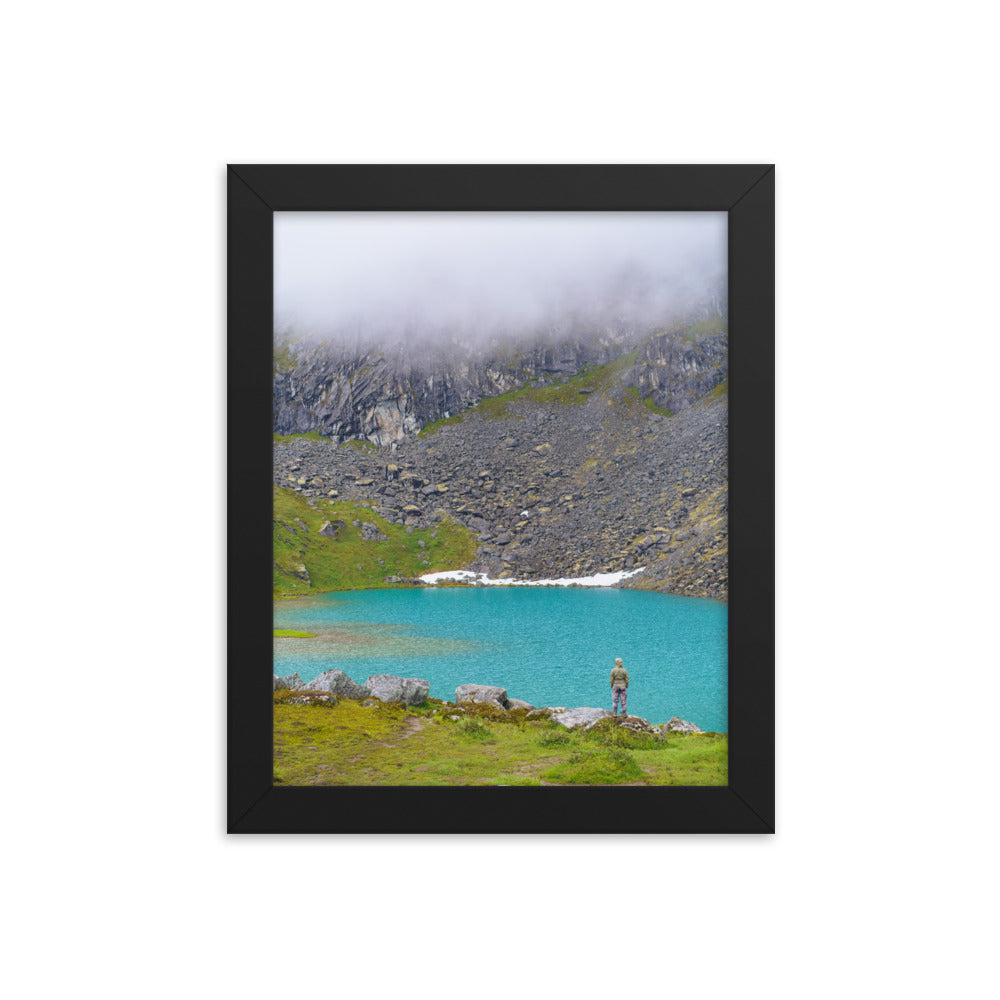 Mountain lake Alaska Framed poster