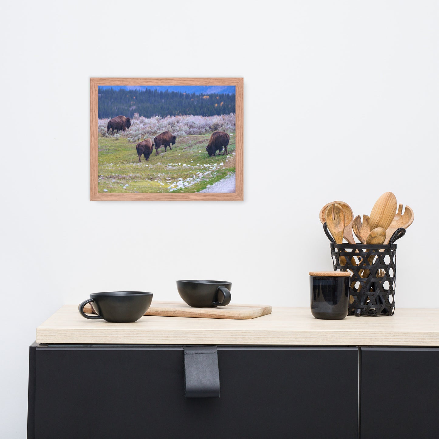 Yellowstone bison Framed poster