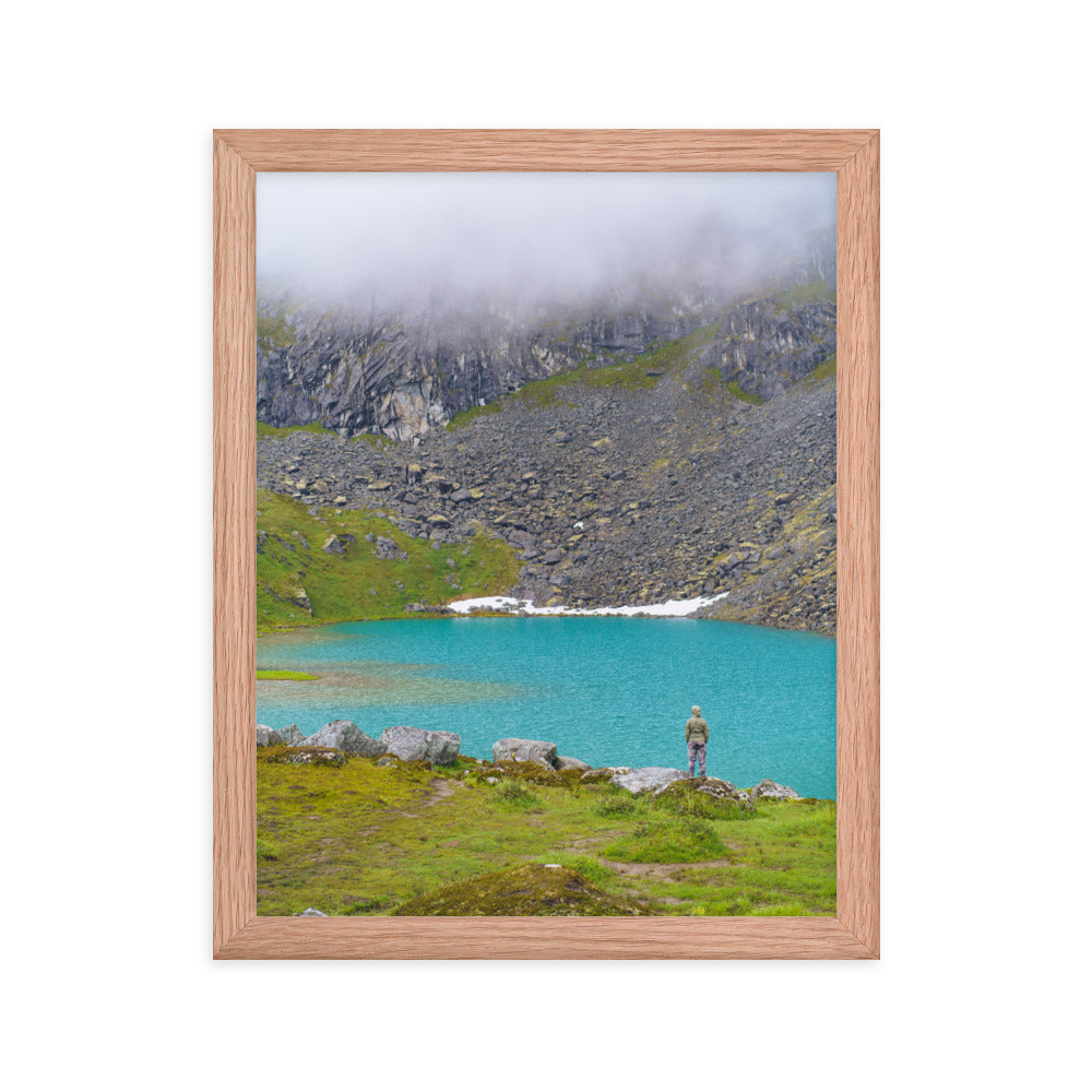 Mountain lake Alaska Framed poster