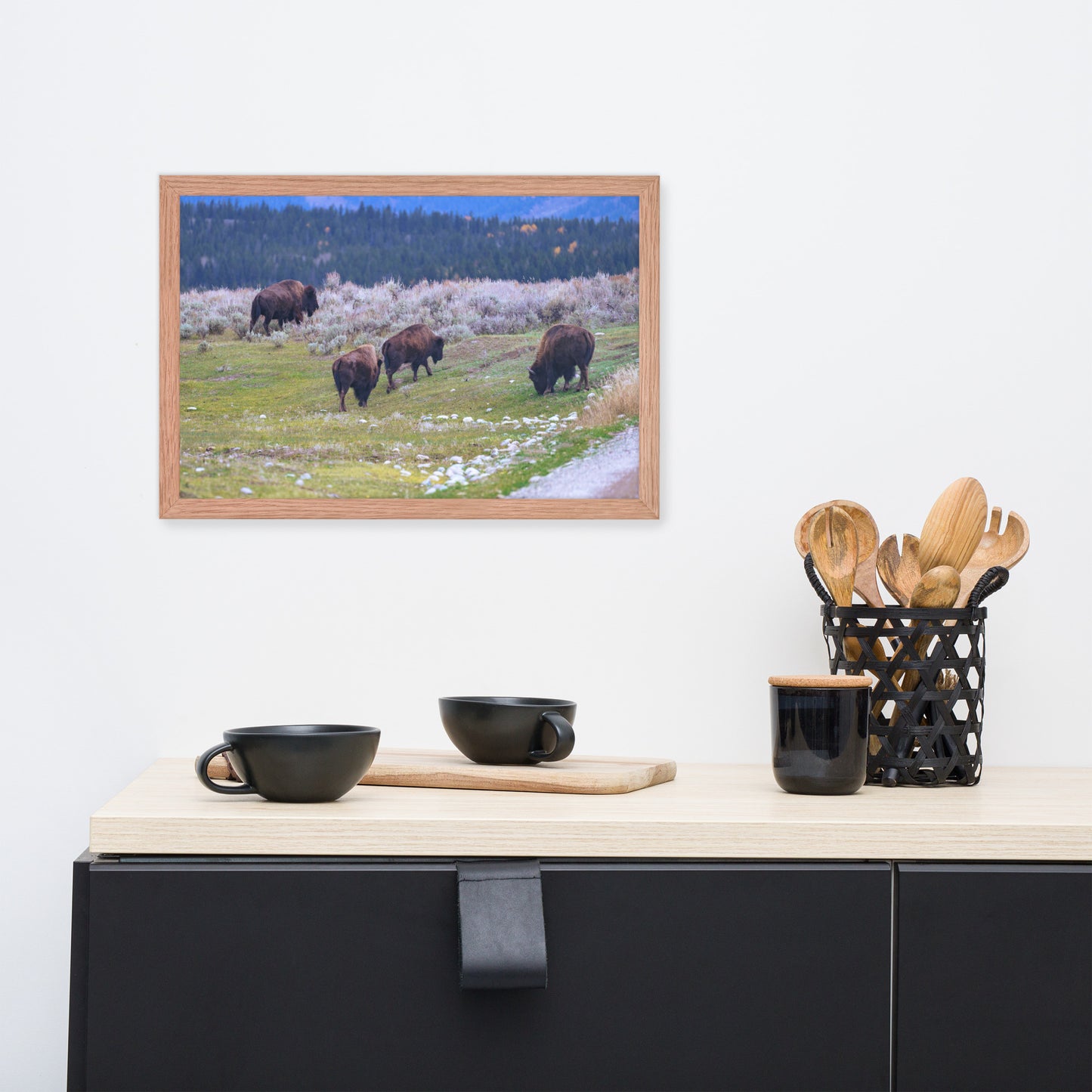 Yellowstone bison Framed poster