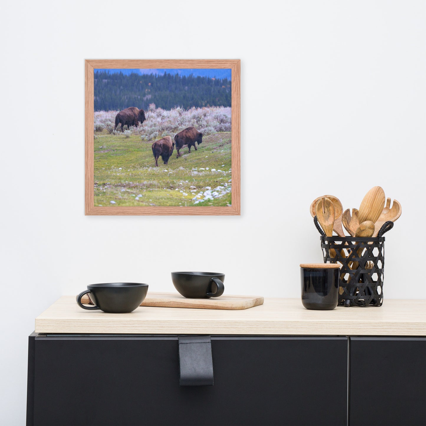 Yellowstone bison Framed poster