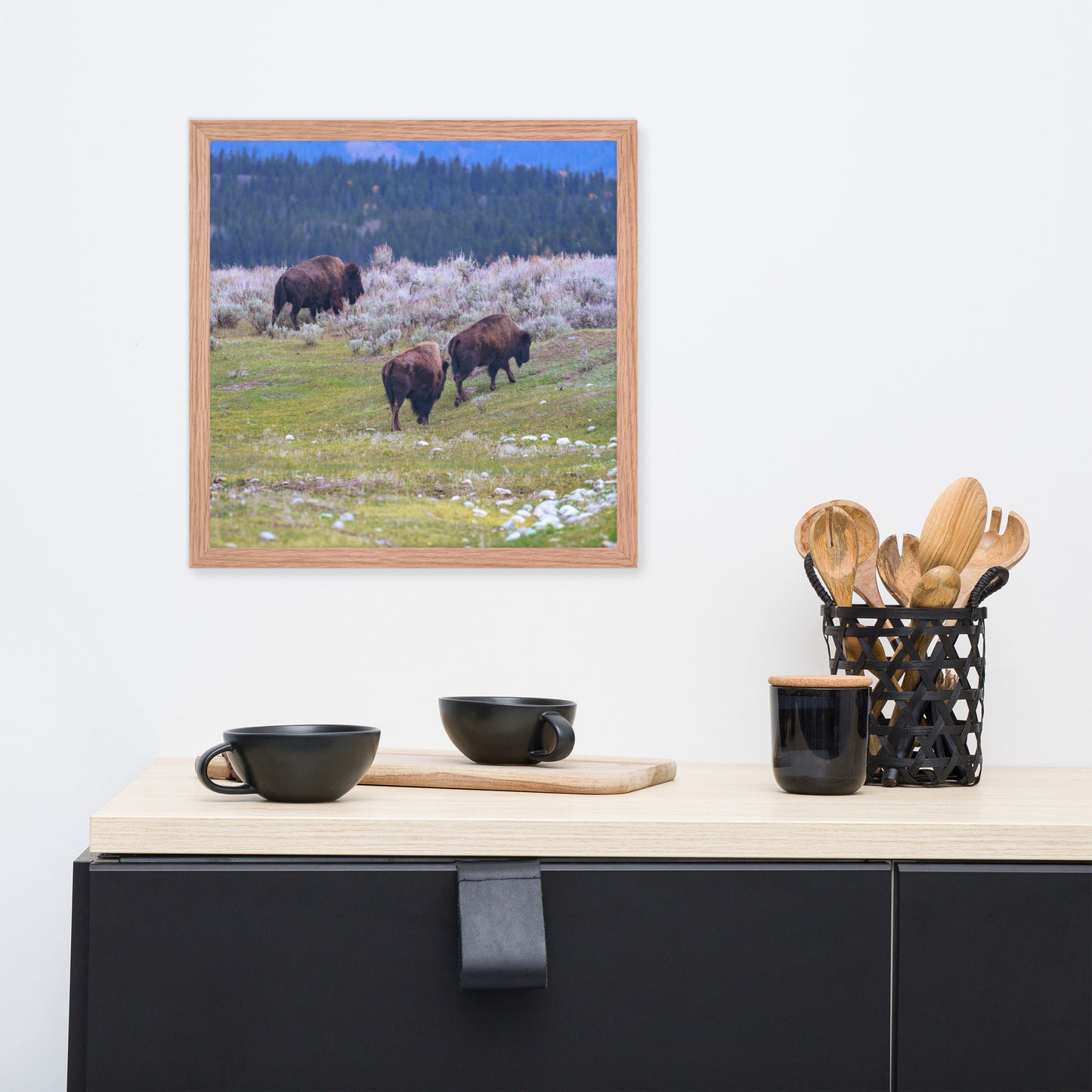 Yellowstone bison Framed poster