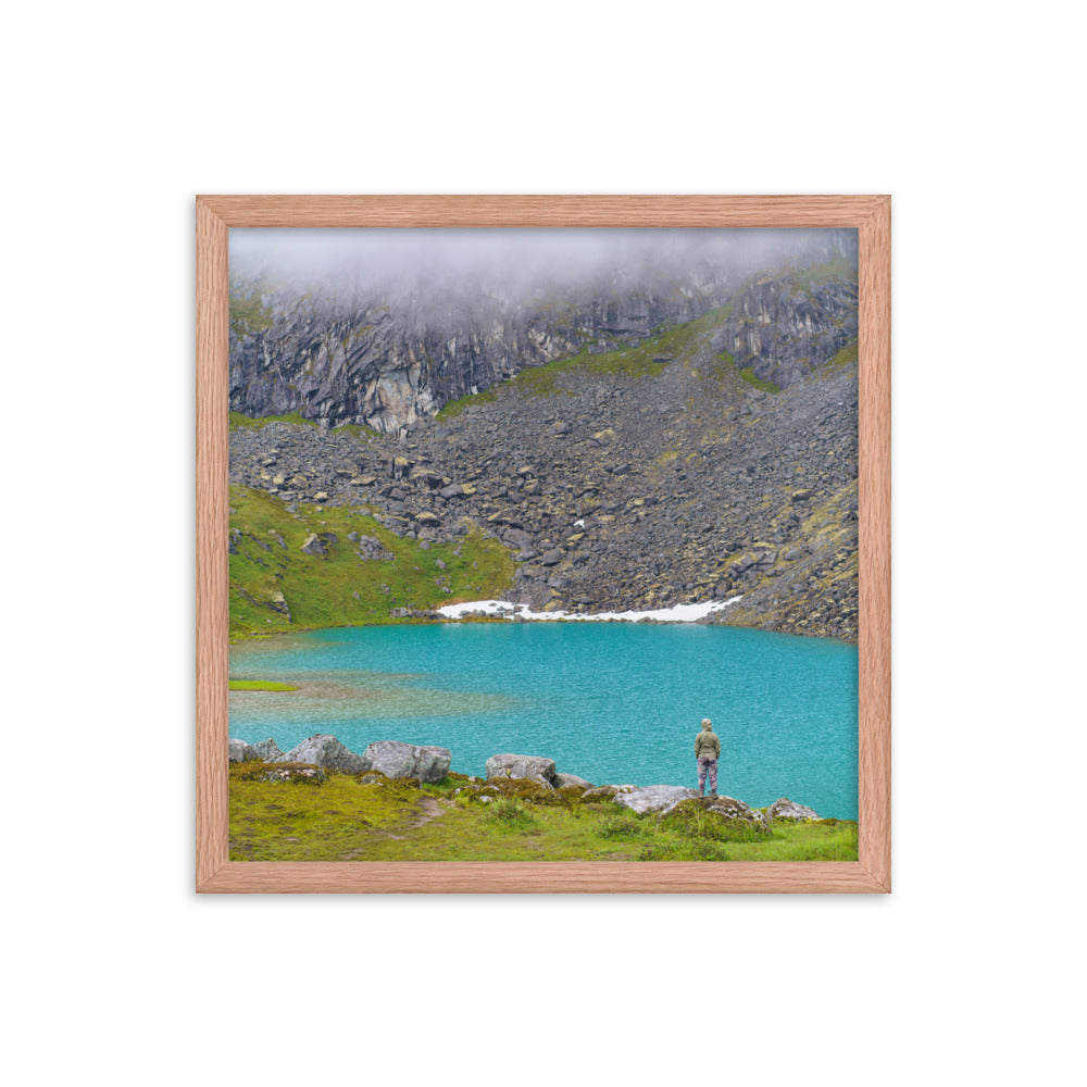 Mountain lake Alaska Framed poster