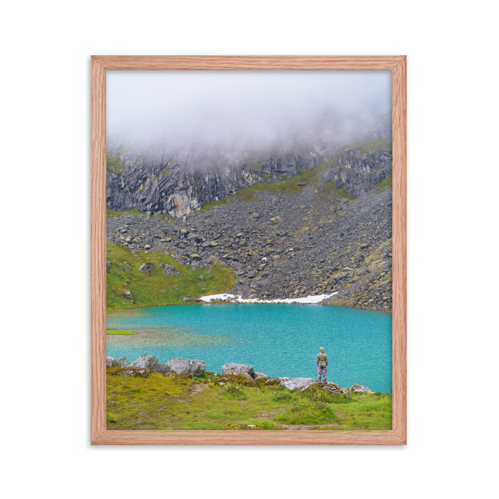 Mountain lake Alaska Framed poster