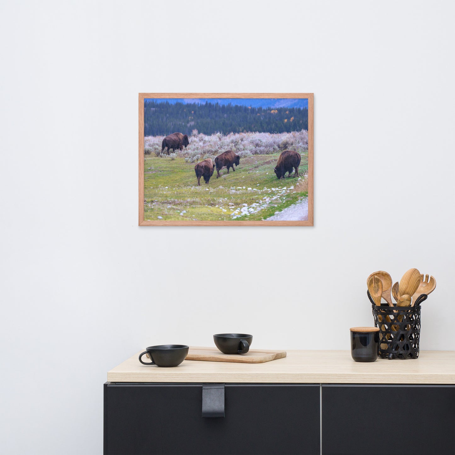 Yellowstone bison Framed poster