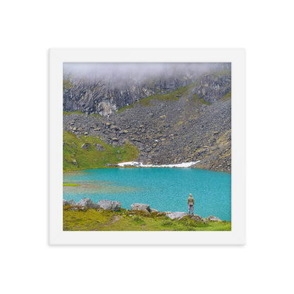 Mountain lake Alaska Framed poster