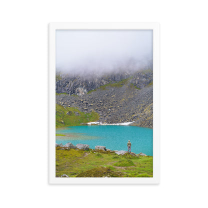 Mountain lake Alaska Framed poster