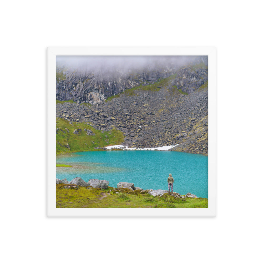 Mountain lake Alaska Framed poster