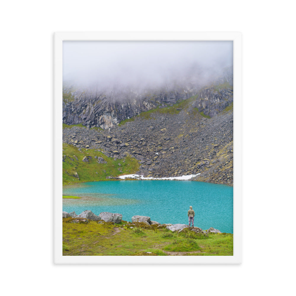 Mountain lake Alaska Framed poster